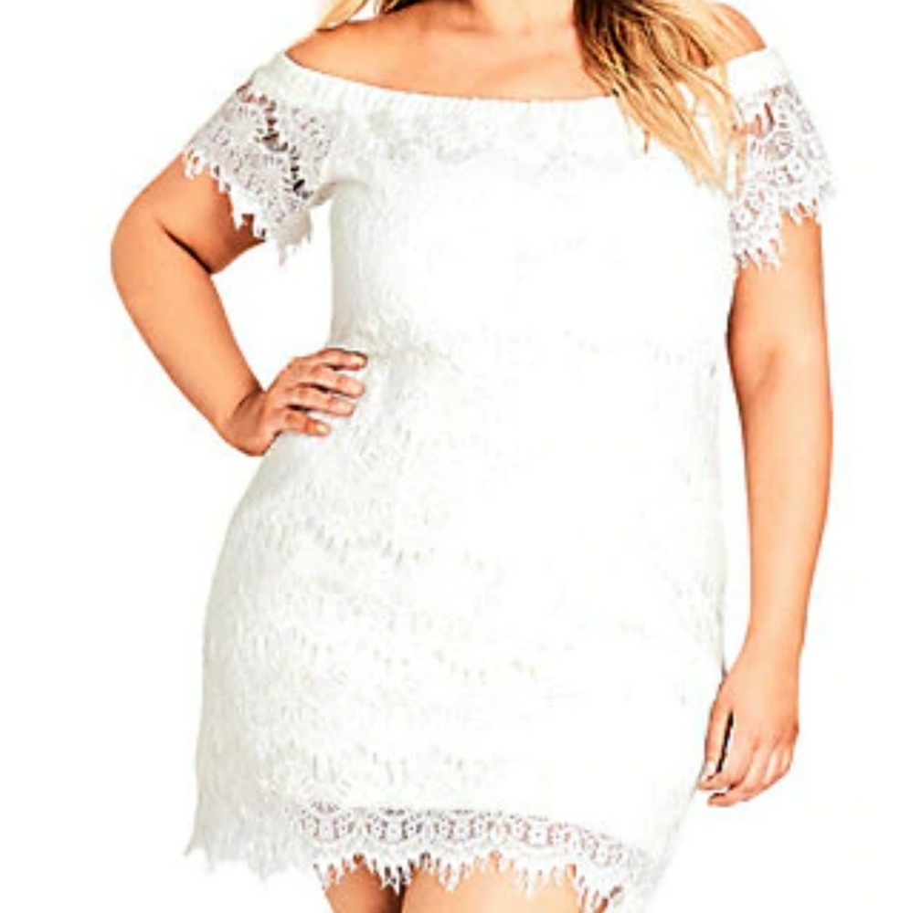 City Chic off the shoulder sheath dress!